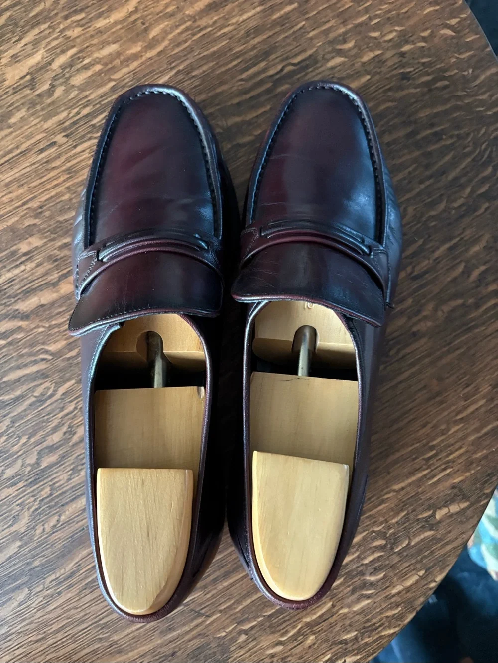 Florsheim Men's Burgundy Leather Penny Loafers
